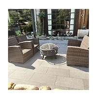 Streamdale Fire Pit 32 Inch Outdoor Wood Burning Firepit with Screen Patio round about the moon and stars