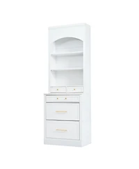Streamdale Freestanding Kitchen Pantry with Faux Marble Top (Set of 2)