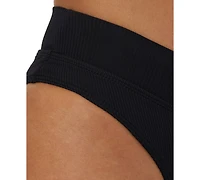 Becca Women's Modern Edge Textured Rib High-Waist Bikini Bottoms