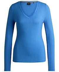 Boss by Hugo Women's Long-Sleeved V-Neck Top