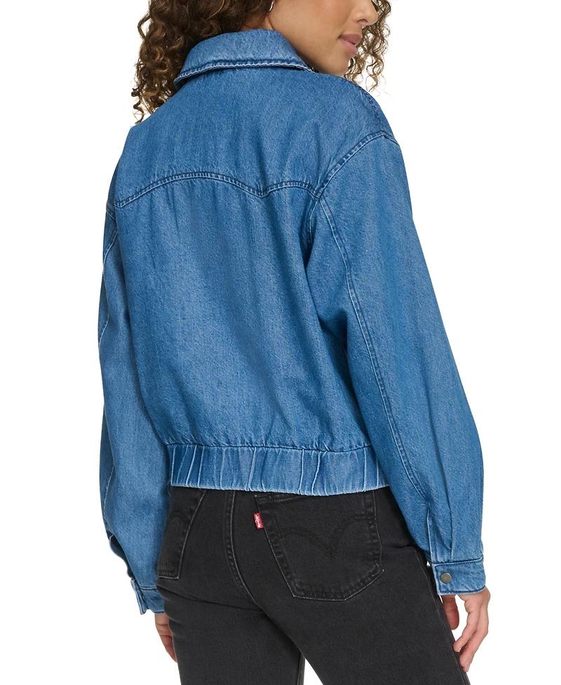 Levi's Women's Western Zip-Front Denim Bomber Jacket