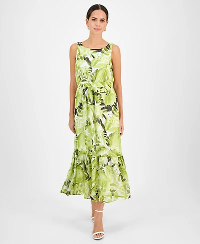 Kasper Women's Printed Sleeveless Midi Dress, Regular & Petite