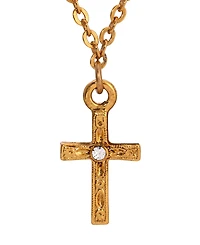 2028 Crystal Cross Pendant Necklace