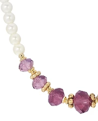 2028 Faux Cultivated Pearl Purple Glass Bead Necklace