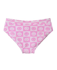 Toddler/Child Girls Smiley Print Textured Puff Sleeve Bikini