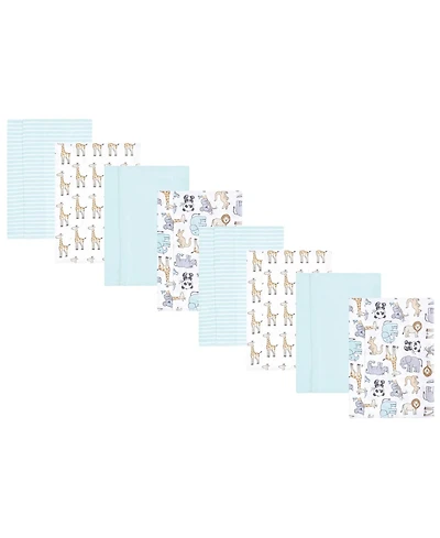 Hudson Baby Boys and Girls Cotton Poly Flannel Burp Cloths 8-Pack, One Size