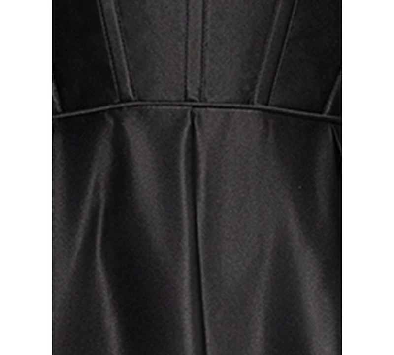 Blondie Nites Juniors' Rhinestone Draped-Neck Corset Gown