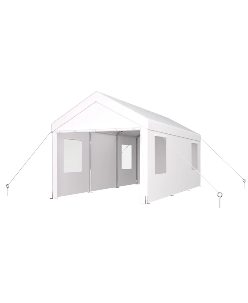 Streamdale 12' x 20' Portable Carport Garage with Roll-up Doors & Wind Windows