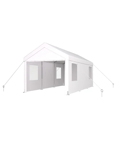 Streamdale 12' x 20' Portable Carport Garage with Roll-up Doors & Wind Windows
