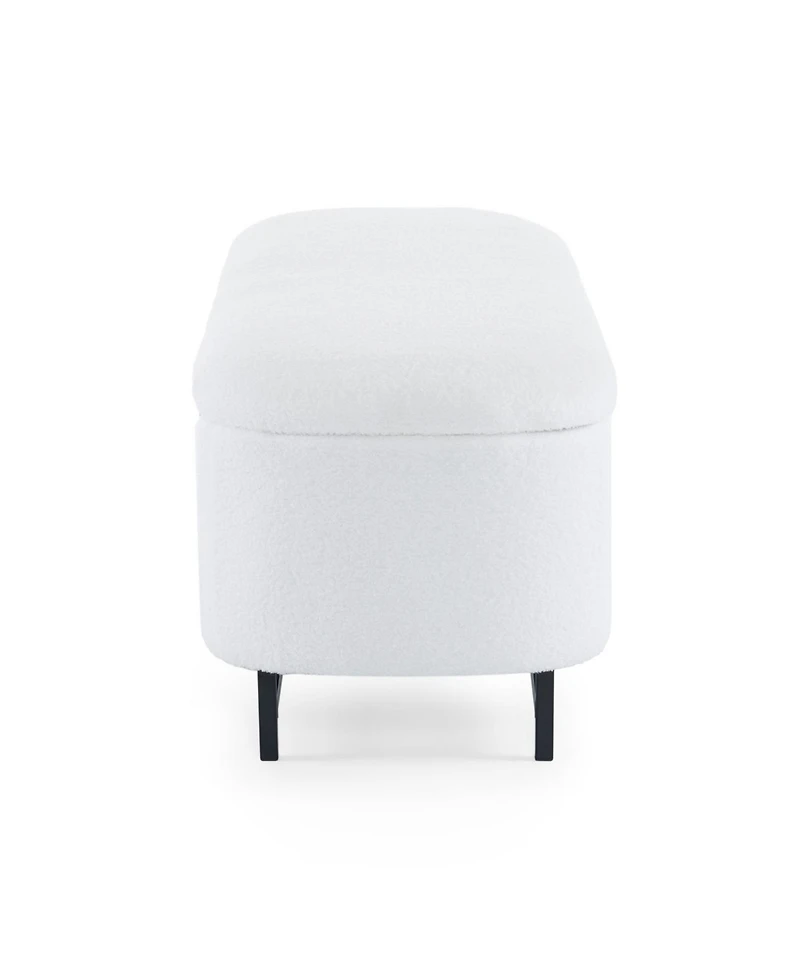 Streamdale Elegant Ottoman with Spacious Storage Function, White