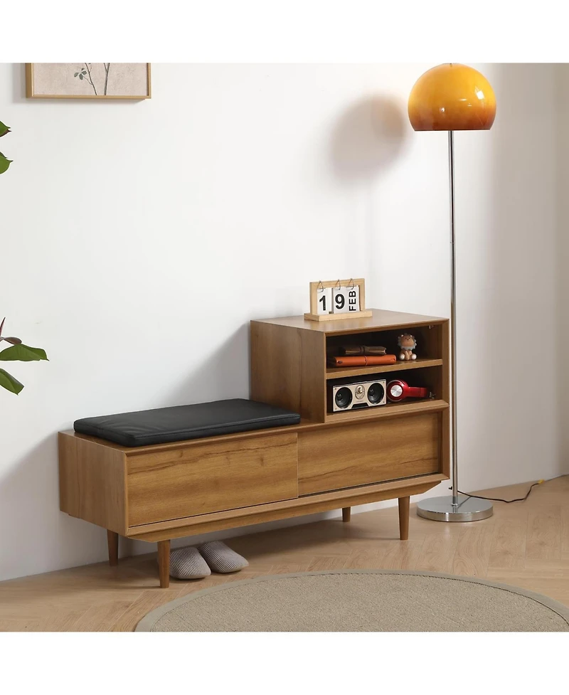 Streamdale Sophisticated Shoe Changing Bench with Modern 3D Design and Ample Storage
