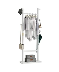 Streamdale Solid Wood Coat Rack (23.6" x 11" x 64.1") for Bedroom/Entryway/Living Room (White)