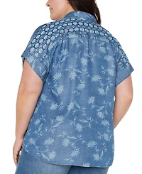 Liverpool Plus Printed High-Low Camp Shirt