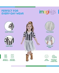Beetlejuice Little Girls Drop Shoulder Cosplay Tulle Dress to