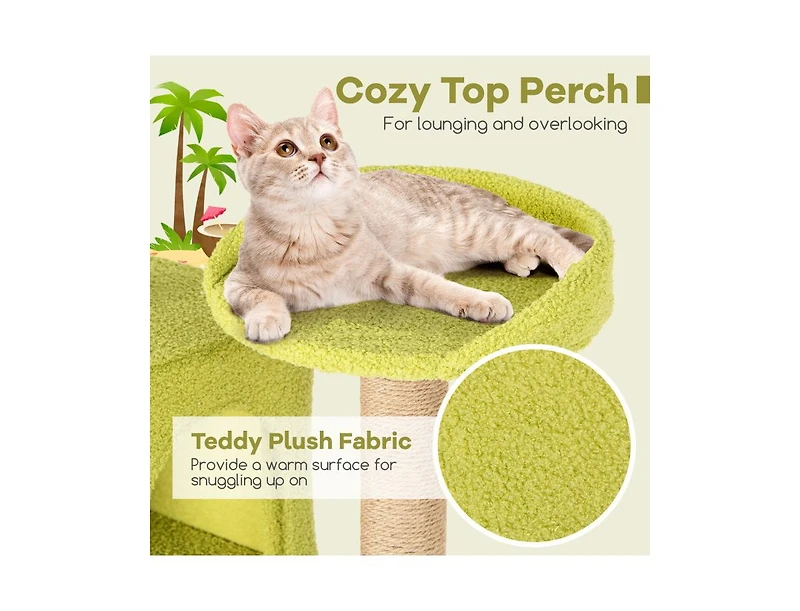 Multi-Level Beach-Themed Cat Tree Aesthetic & Fun Kitten Tower for Indoor Cats