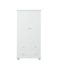 Tall Storage Cabinet with Three Drawers for Bathroom/Office, White