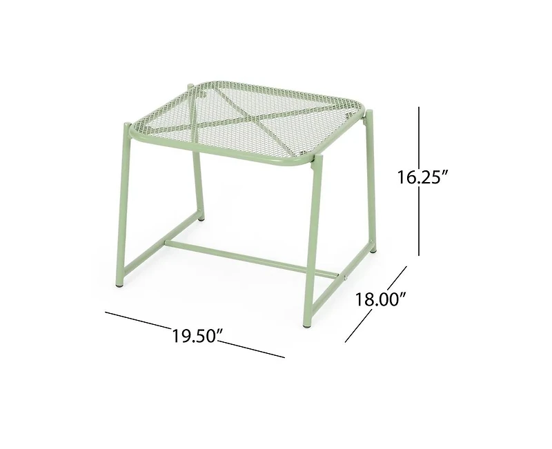 Streamdale 15.5" Modern Mesh Motif Side Table for Outdoor Spaces