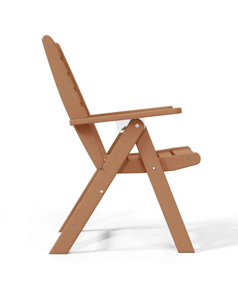 Hdpe Adjustable Highback Folding Patio Dining Chair