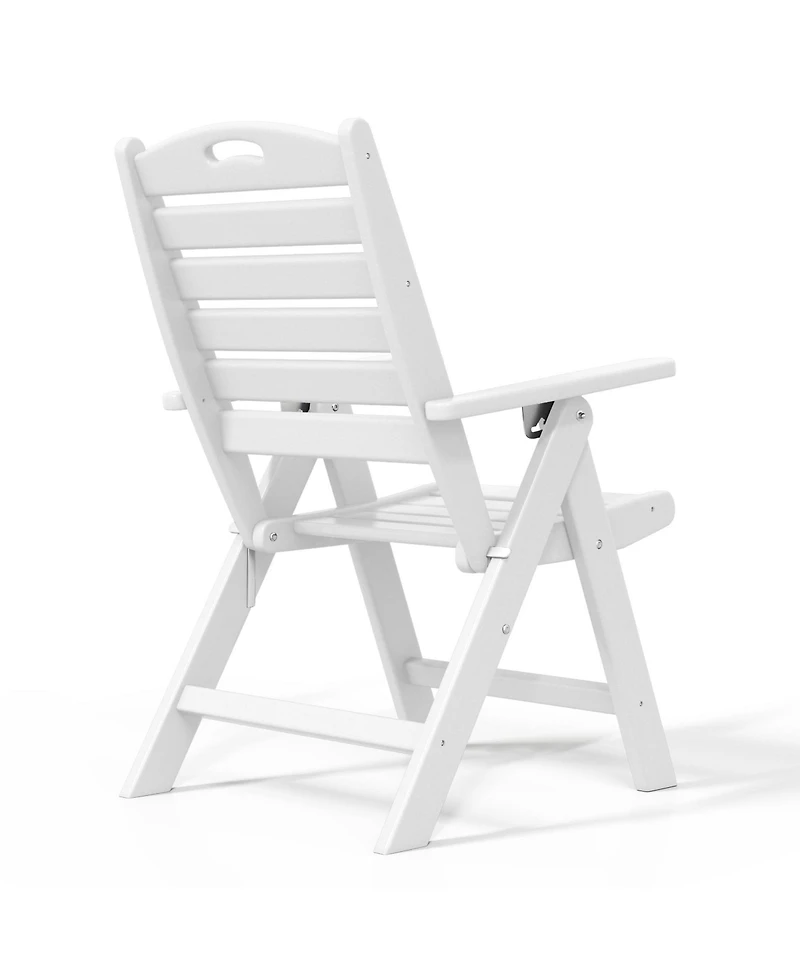 Hdpe Adjustable Highback Folding Patio Dining Chair