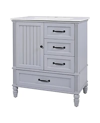 Streamdale 30" Grey Bathroom Vanity Cabinet with Sink and Storage