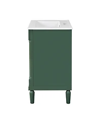 Streamdale Modern 24" Single Sink Bathroom Vanity Cabinet with Top Sink & Storage Shelves