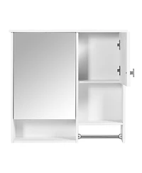 Modern Wall Mount Medicine Cabinet with Mirror and Towel Bar (29" x 28