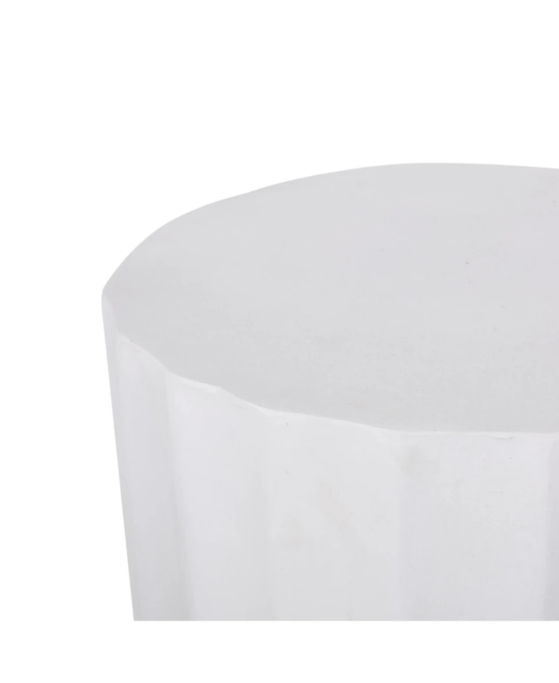 Streamdale Lightweight Concrete Modern End Table with Scalloped Edge for Outdoor and Indoor Decor