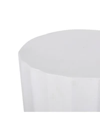 Streamdale Lightweight Concrete Modern End Table with Scalloped Edge for Outdoor and Indoor Decor