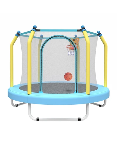 Streamdale 55-inch Trampoline for Kids Indoor & Outdoor Small Toddler Trampoline with Basketball Hoop