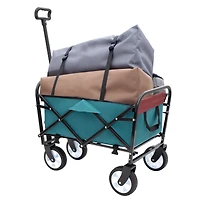 Streamdale Collapsible Multi-Use Utility Wagon with Storage Bags, Cyan