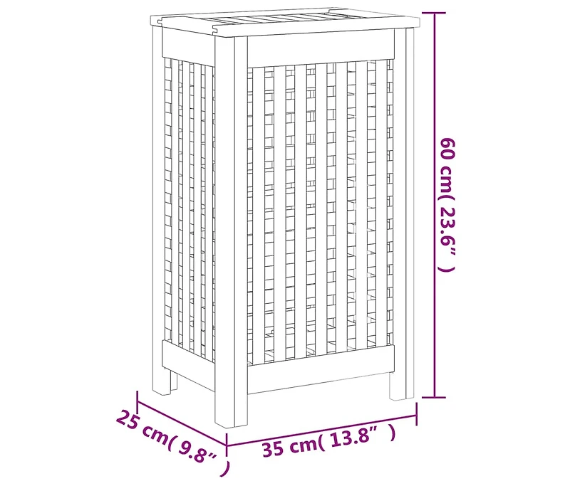 Wash Bin 13.8"x9.8"x23.6" Solid Wood Teak