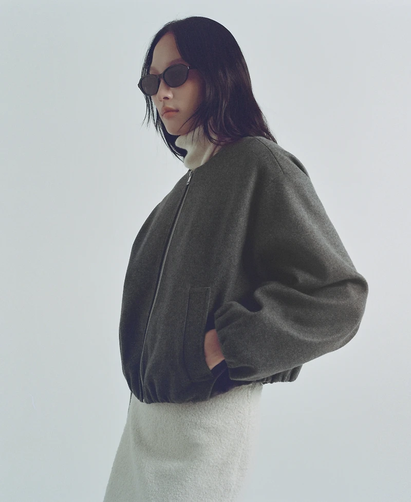 Mango Women's Gathered Bomber Jacket