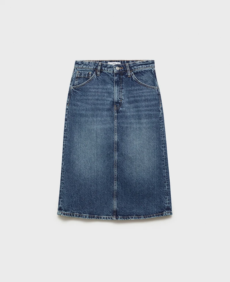 Mango Women's Denim Midi-Skirt