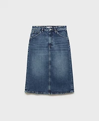 Mango Women's Denim Midi-Skirt