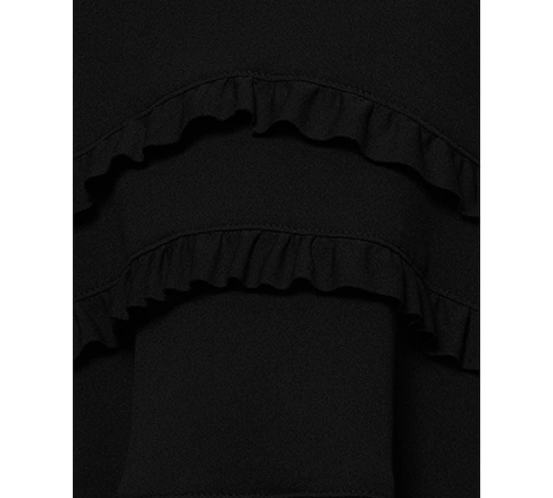 Xscape Women's Ruffled Mock Neck Sleeveless Midi Dress