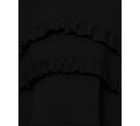 Xscape Women's Ruffled Mock Neck Sleeveless Midi Dress