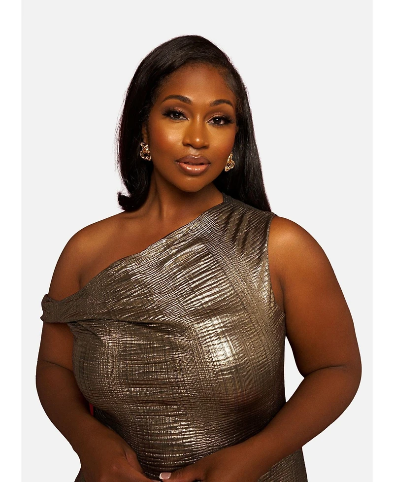 Rebdolls Women's Yule Liquid Metal Slip Midi Dress