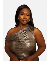 Rebdolls Women's Yule Liquid Metal Slip Midi Dress