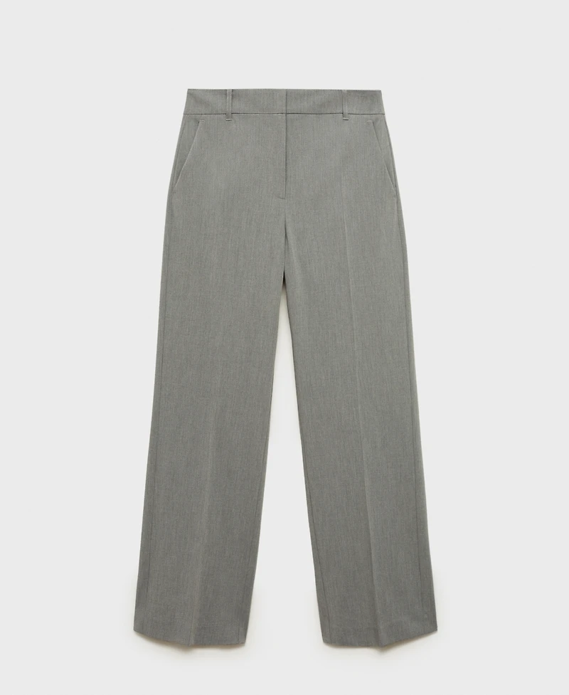 Mango Women's Straight Mid-Rise Trousers