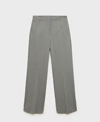 Mango Women's Straight Mid-Rise Trousers