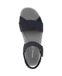 LifeStride Women's Lane Washable Open Round Toe Strappy Sandals