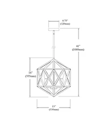 Dainolite 14" Metal Archello 3 Light Led Chandelier