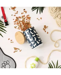 Bone Dry Ceramic Pet Treat Canister Cats Meow