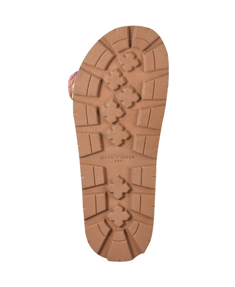 Marc Fisher Ltd Women's Mylan Woven Buckle Straps Flat Sandals