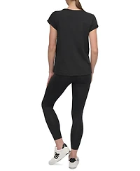 Dkny Sport Women's V-Inset Roll-Sleeve T-Shirt