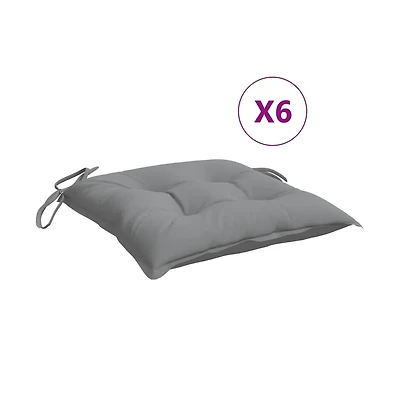 Chair Cushions 6 pcs Gray 19.7"x19.7"x2.8" Oxford Fabric