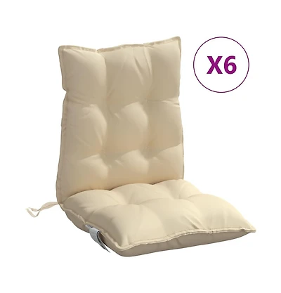 vidaXL Lowback Chair Cushions 6 pcs Beige Oxford Fabric