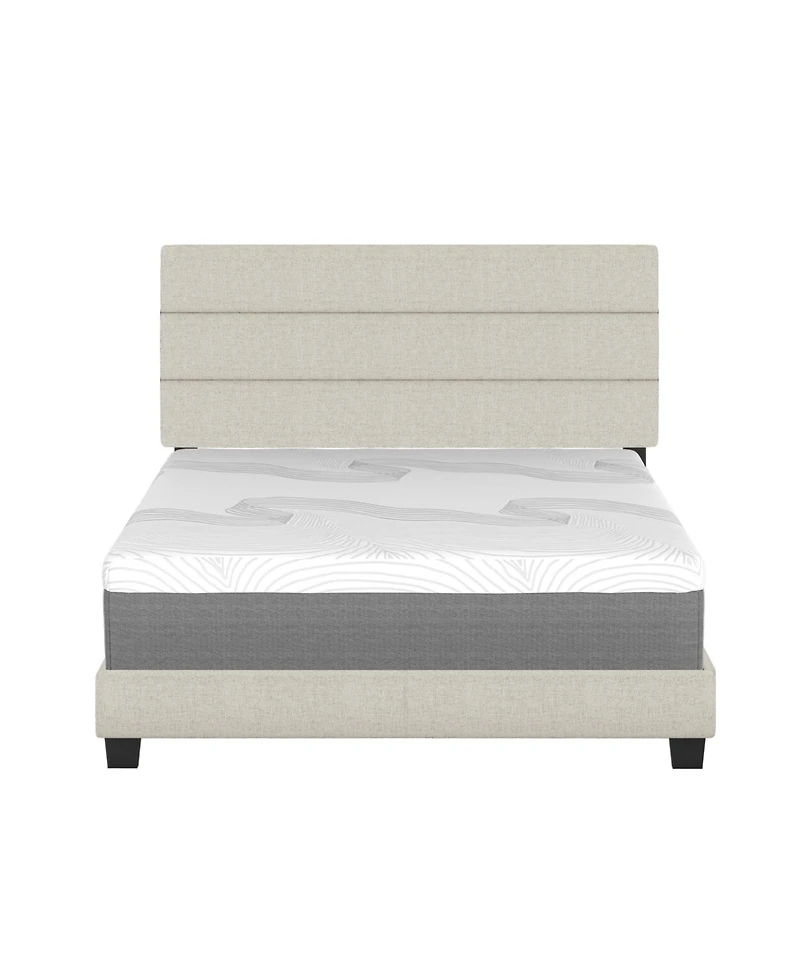 Sicily Linen Upholstered Platform Bed Frame with Adjustable Headboard - Boyd Sleep