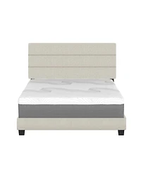 Sicily Linen Upholstered Platform Bed Frame with Adjustable Headboard - Boyd Sleep