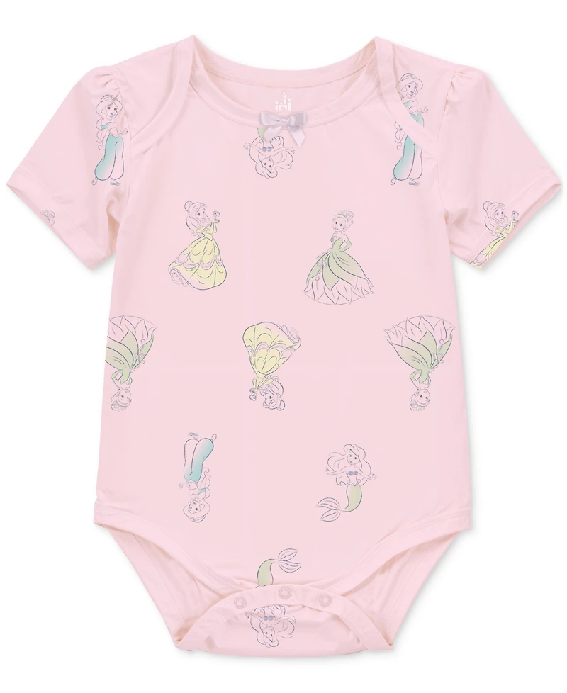 Disney Baby Girls Princesses Bodysuit, Pants & Bib, 3 Piece Set